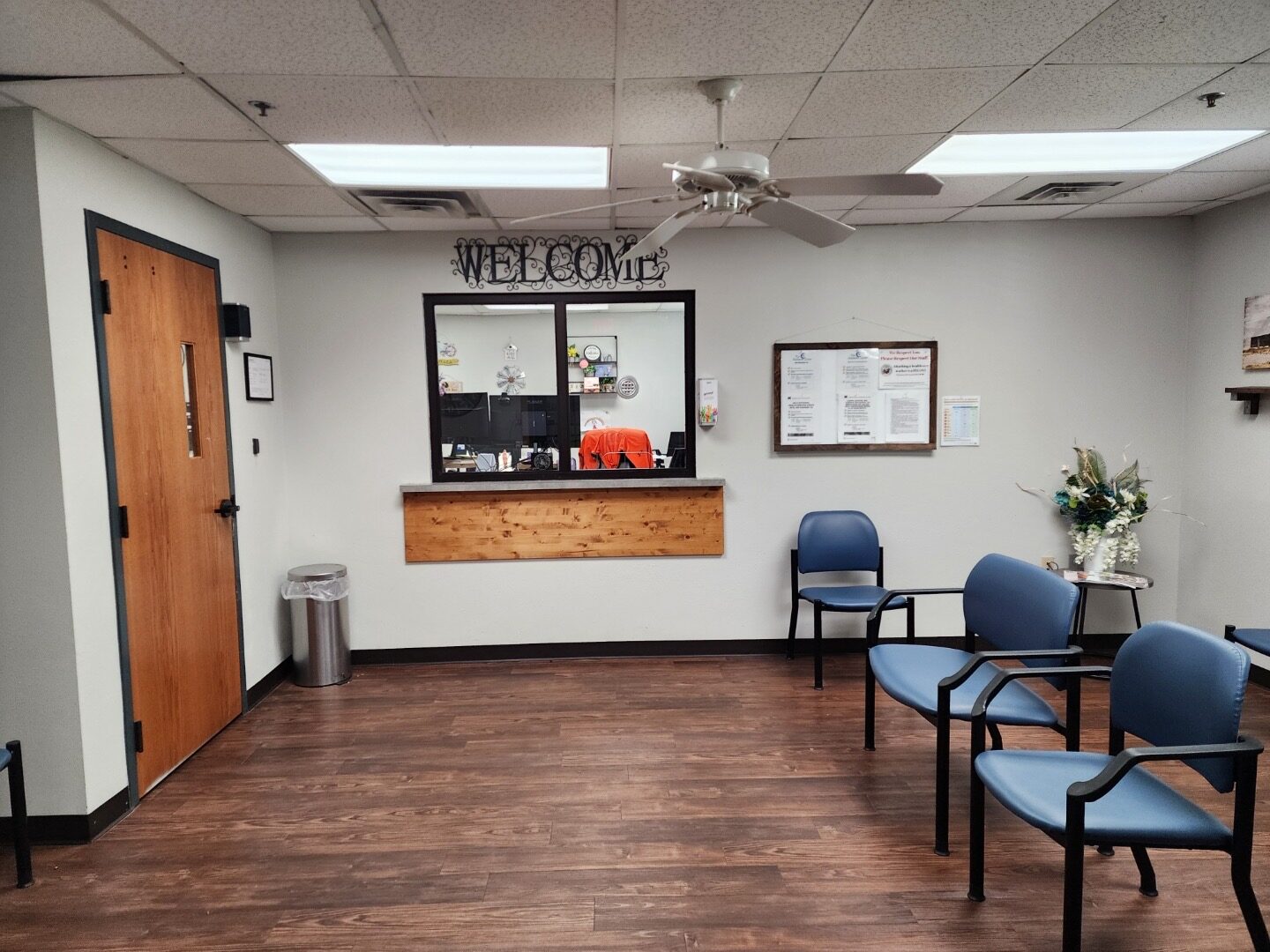 The bright, open lobby at Whole Health Primary Care